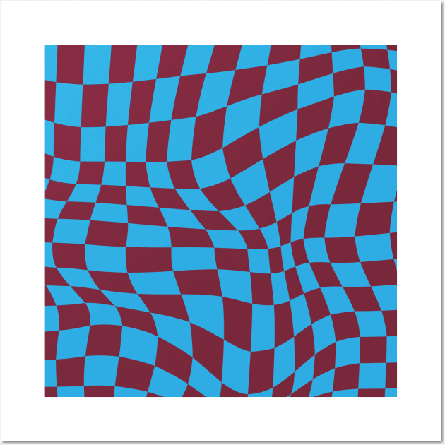 West Ham Distorted Checkered Pattern Wall Art by Footscore